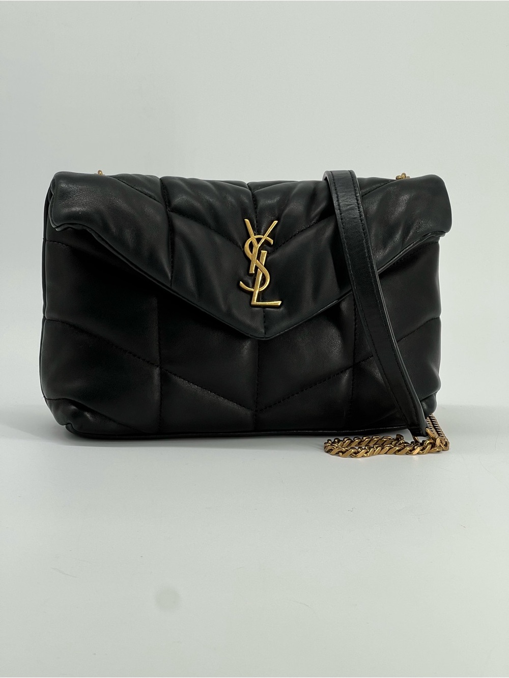 Saint Laurent Loulou Lambskin Quilted Puffer Small Shoulder Bag